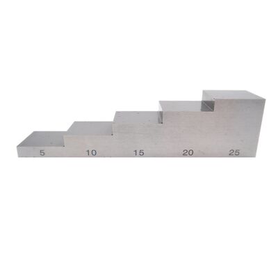5-staps ultrasone kalibratieblok met diktes van 5-10-15-20-25 MM en diverse materialen